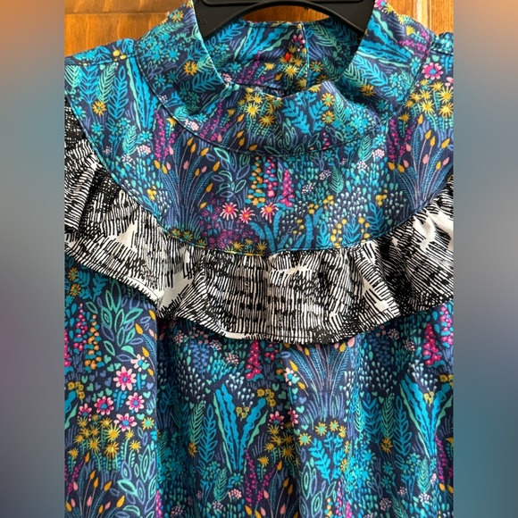 NWOT Size 2-3T Little Moony Handmade Dress in Beautiful Floral Print w/ Ruffle - Picture 2 of 7